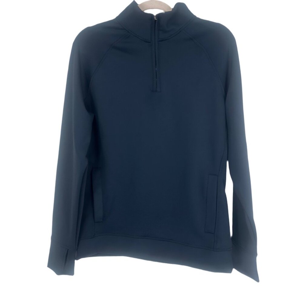 ⛳ NWT Logix Navy Blue Quarter Zip Pullover Thumbhole Pockets S ⛳